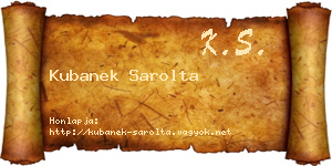 Kubanek Sarolta névjegykártya